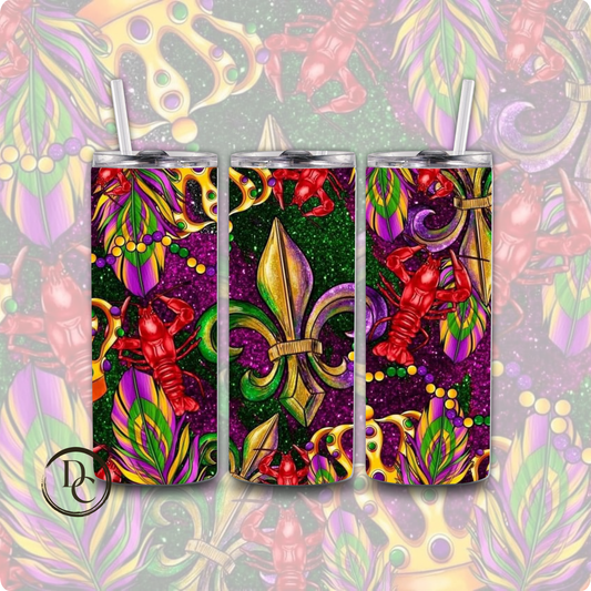 Crawfish Fleur-de-lis 20 oz Custom Sublimation Tumbler
