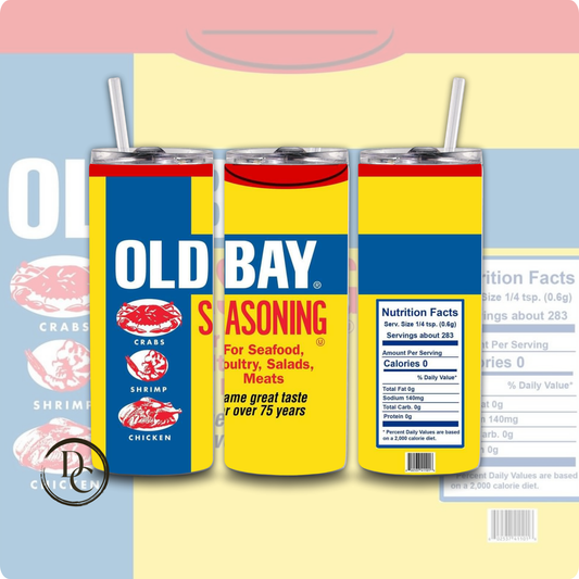 Old Bay Slap Ya Mama, Tabasco, Zatarain's Crab Boil, Tony Chachere's Seasoning Cajun Seasoning 20 oz Custom Sublimation Tumbler Stainless Steel