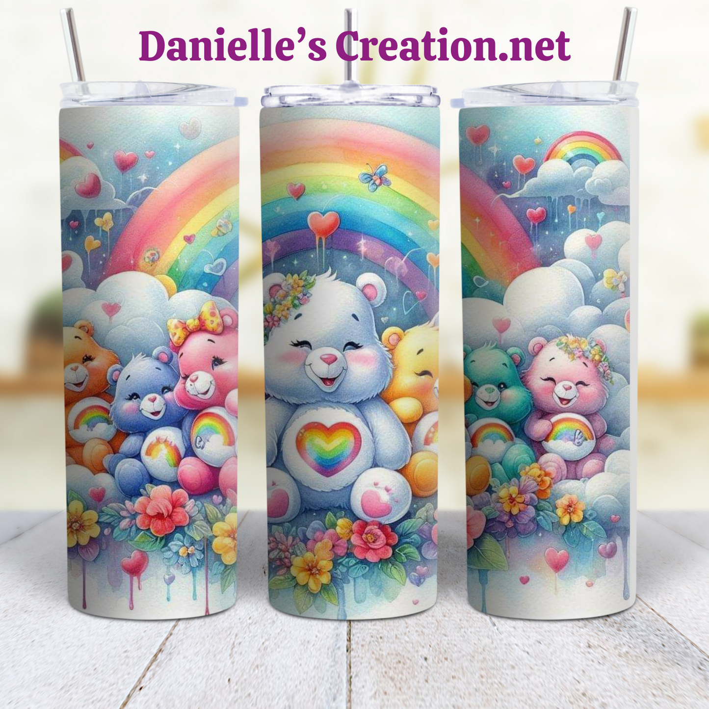 Care Bear 20 oz Custom Sublimation Tumbler Stainless Steel