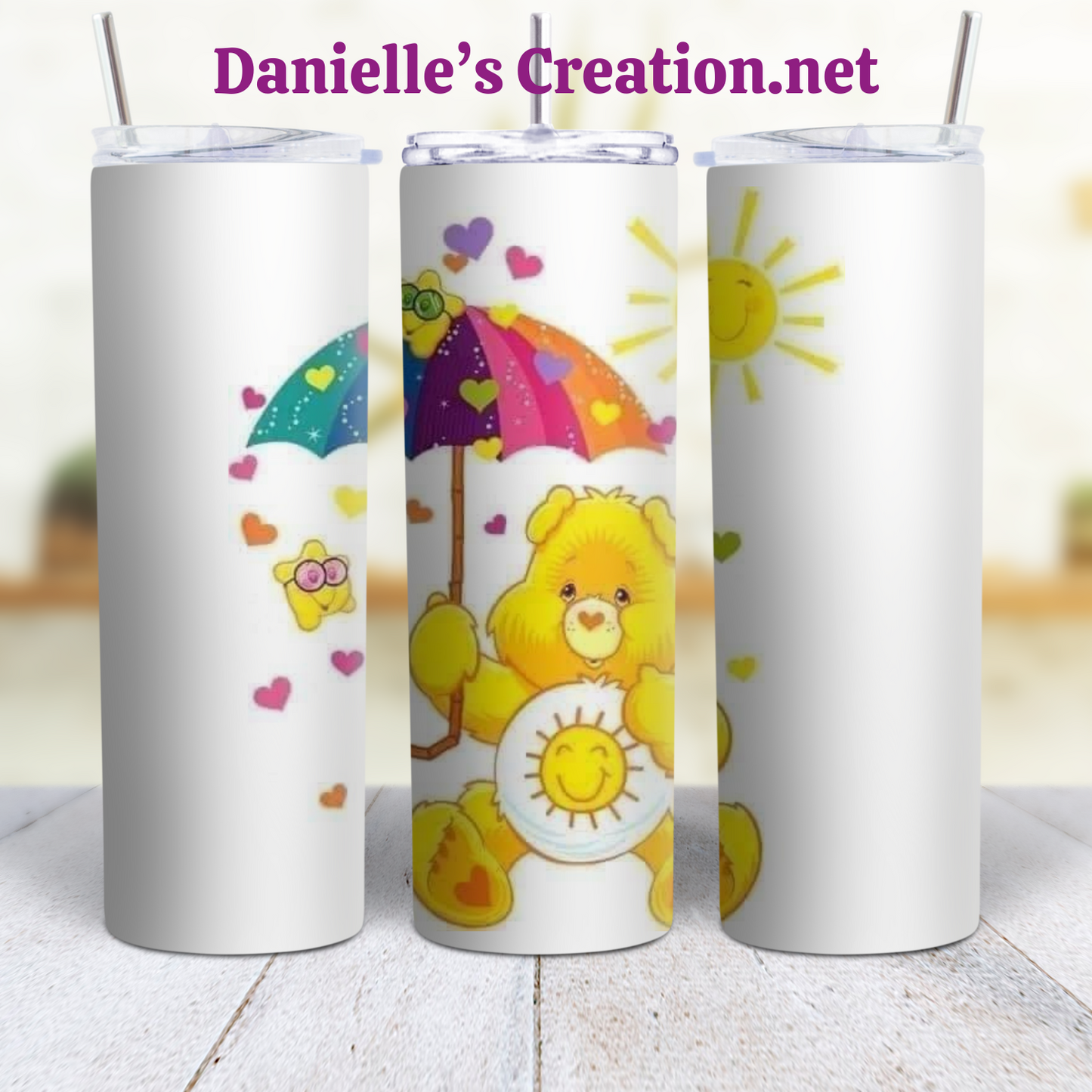 Care Bear 20 oz Custom Sublimation Tumbler Stainless Steel