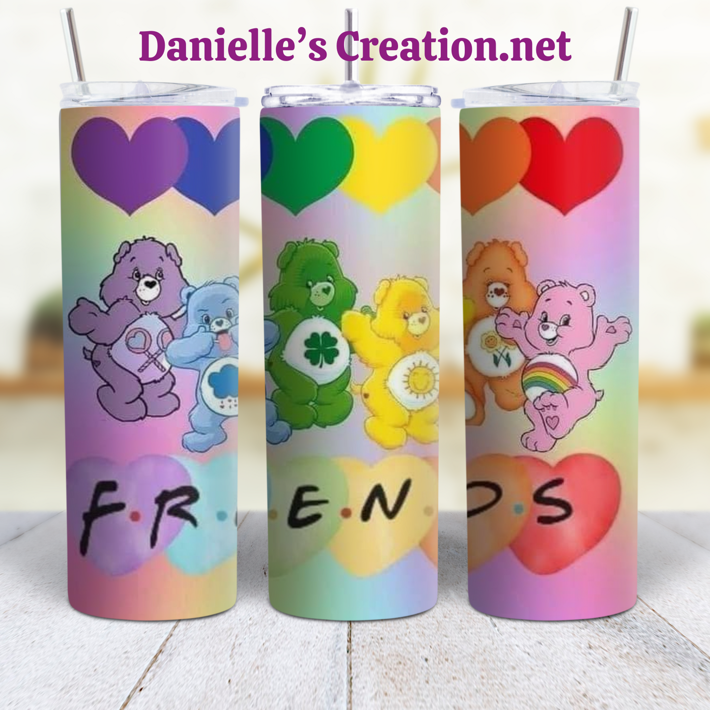 Care Bear 20 oz Custom Sublimation Tumbler Stainless Steel