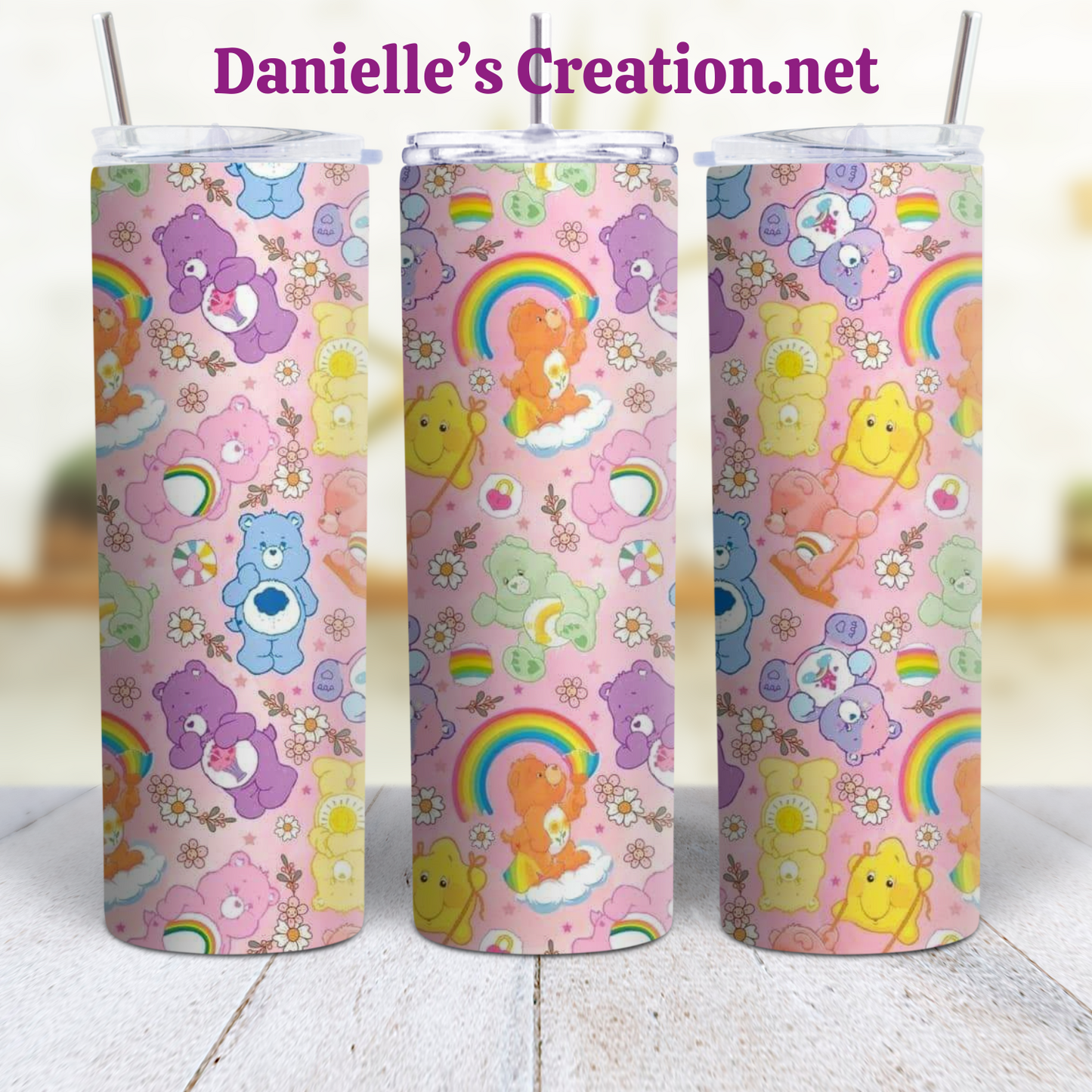 Care Bear 20 oz Custom Sublimation Tumbler Stainless Steel