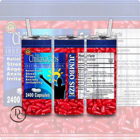 CHILLAXA CAPS FUNNY 20 oz Stainless Steel Custom Sublimation Tumbler 3