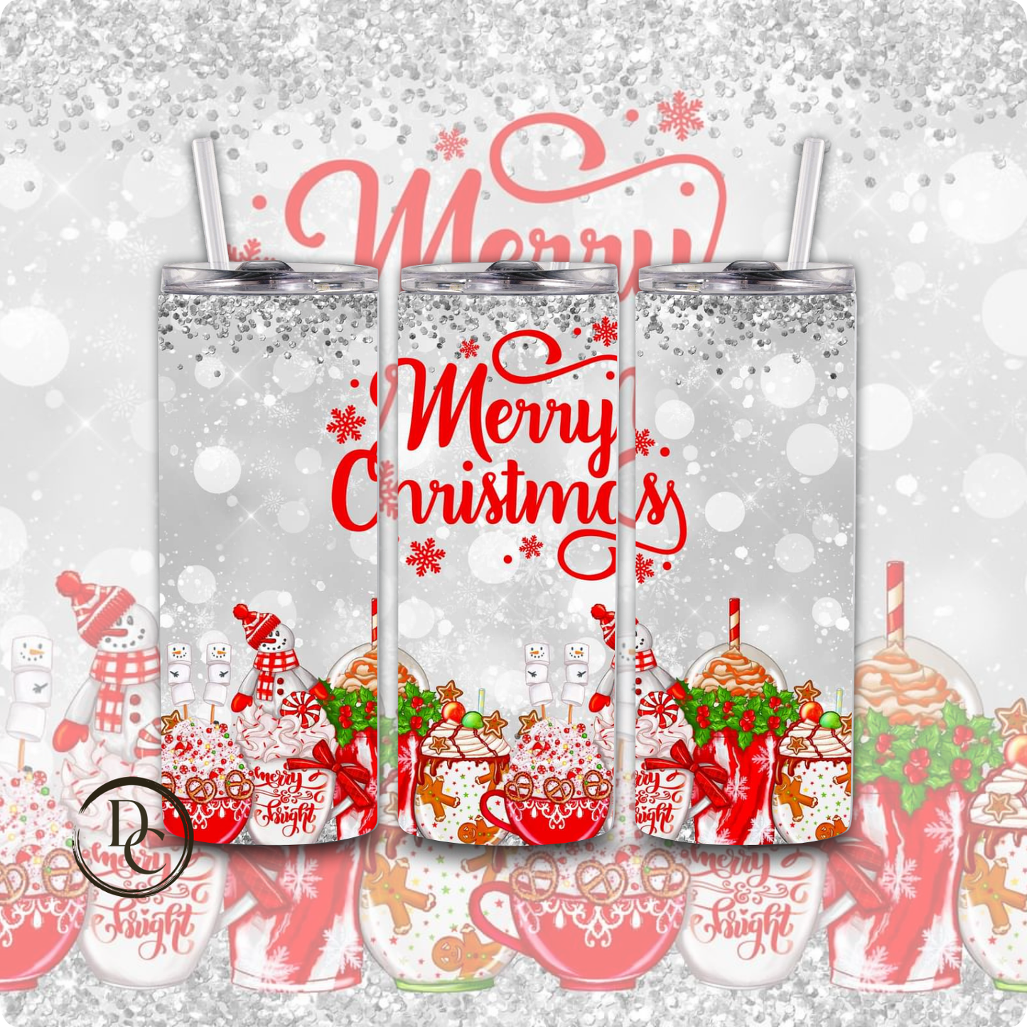 Christmas 20 Oz Custom Sublimation Tumbler Stainless Steel #40
