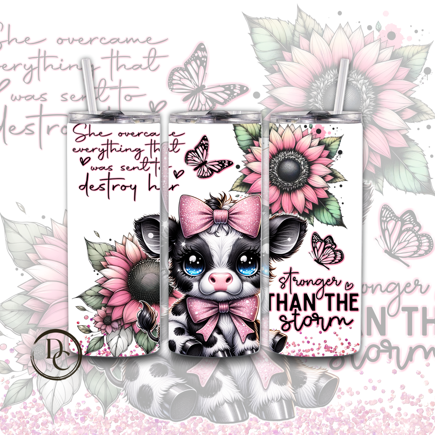 Elephant Affirmation 20 oz Custom Sublimation Tumbler Stainless Steel 1