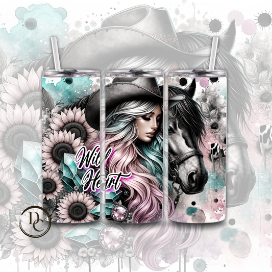 Wild Heart Cowgirl 20 oz Custom Sublimation Tumbler Stainless Steel #14