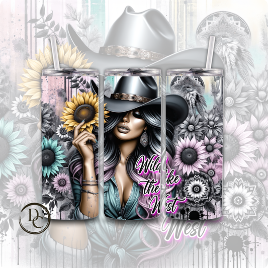 Wild Like The West Cowgirl 20 oz Custom Sublimation Tumbler Stainless Steel #2