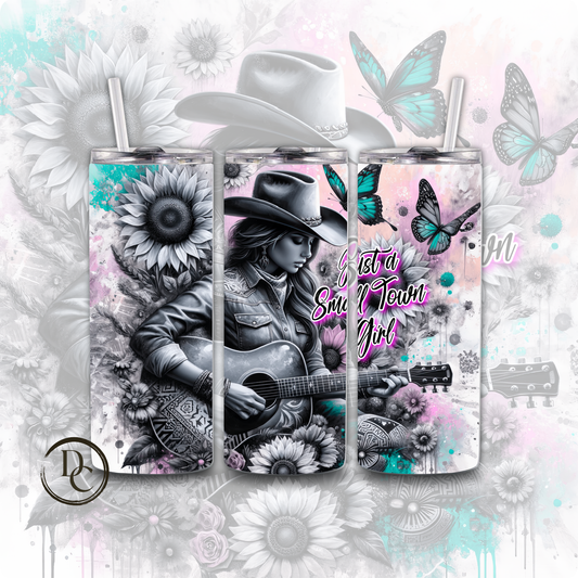 Just A Small-Town Girl Cowgirl 20 oz Custom Sublimation Tumbler Stainless Steel 5