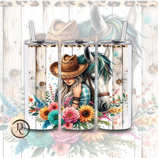 Cowgirl And Horse 20 oz Custom Sublimation Tumbler Stainless Steel 7
