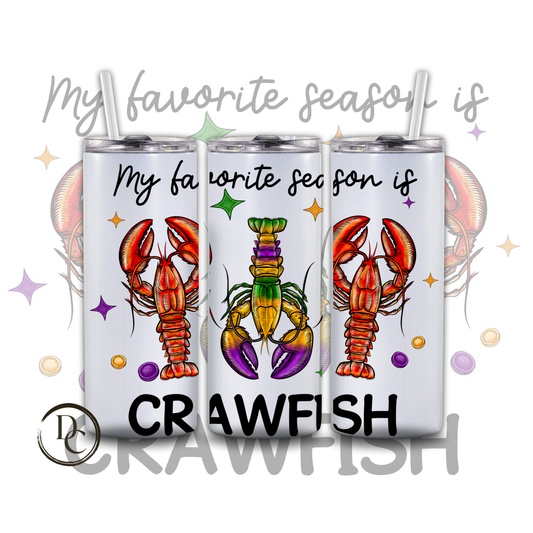 My Favorite Season Is Crawfish Mardi Gras 20 oz Custom Sublimation Tumbler Stainless Steel3