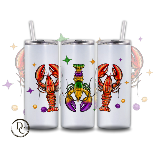 Crawfish Mardi Gras 20 oz Custom Sublimation Tumbler Stainless Steel 4