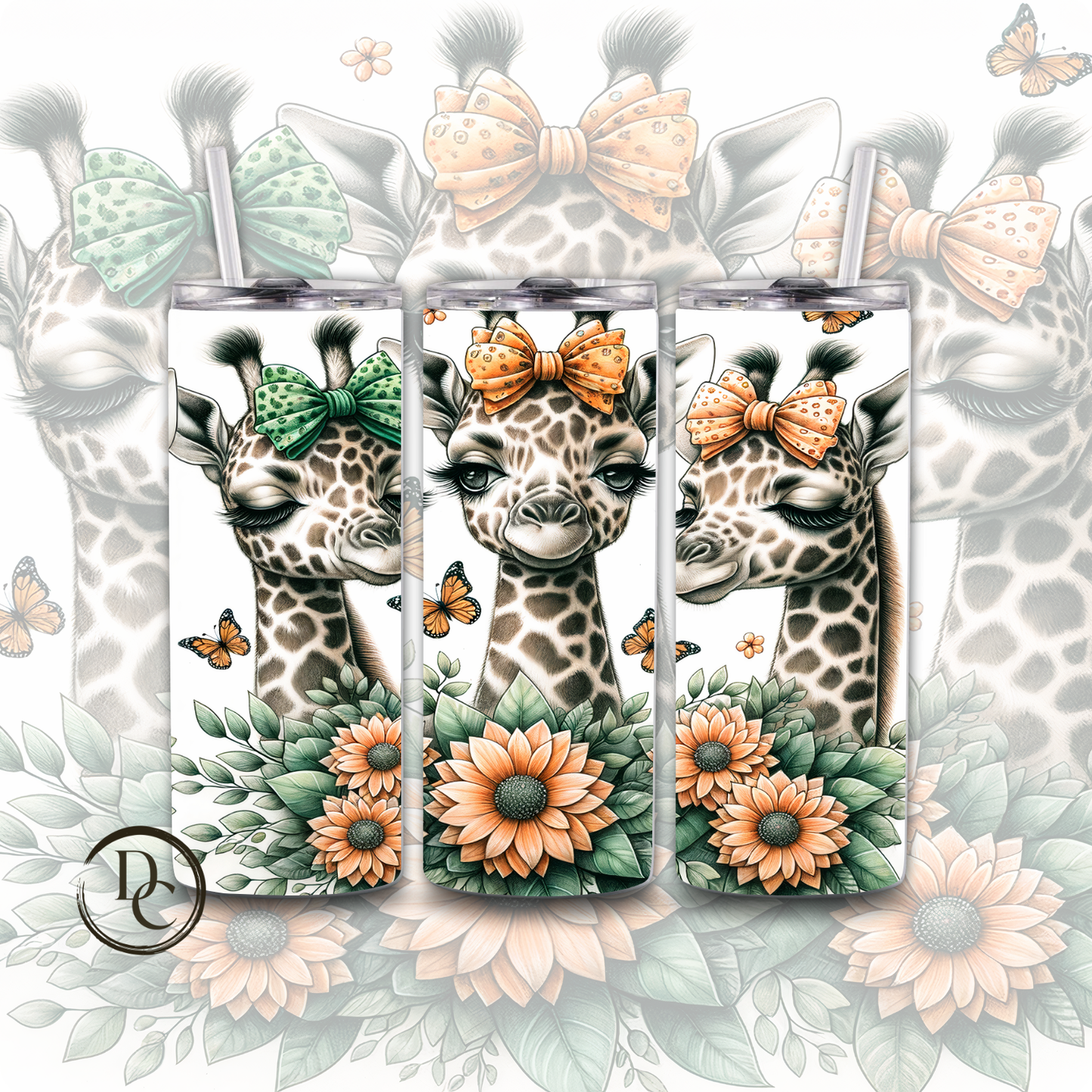 Sheep Cute Bow Animals 20 oz Custom Sublimation Tumbler Stainless Steel 13