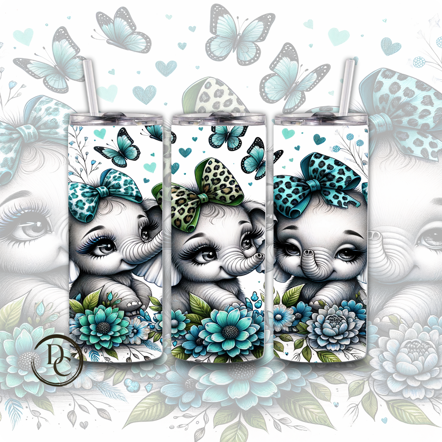 Sheep Cute Bow Animals 20 oz Custom Sublimation Tumbler Stainless Steel 13