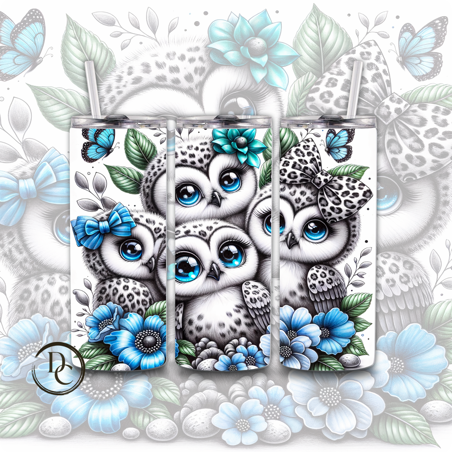 Sheep Cute Bow Animals 20 oz Custom Sublimation Tumbler Stainless Steel 13