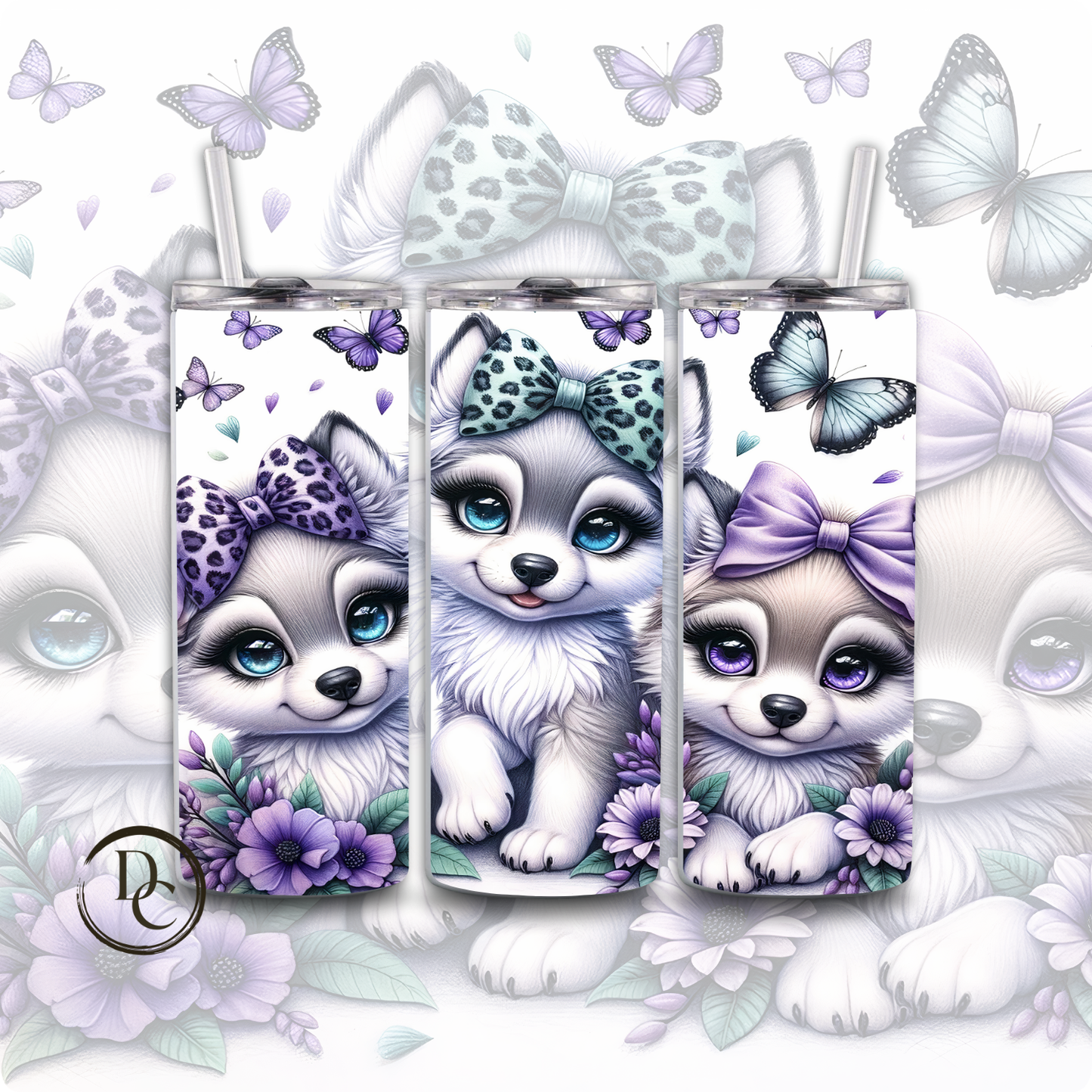 Sheep Cute Bow Animals 20 oz Custom Sublimation Tumbler Stainless Steel 13