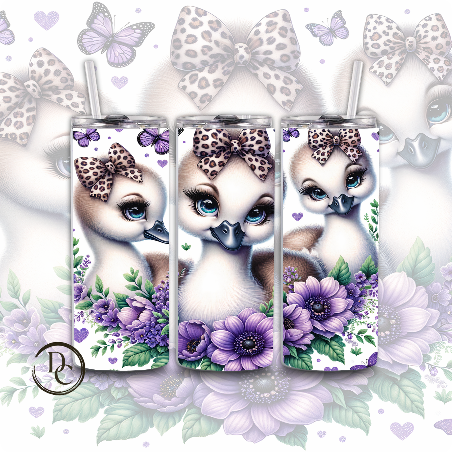 Sheep Cute Bow Animals 20 oz Custom Sublimation Tumbler Stainless Steel 13