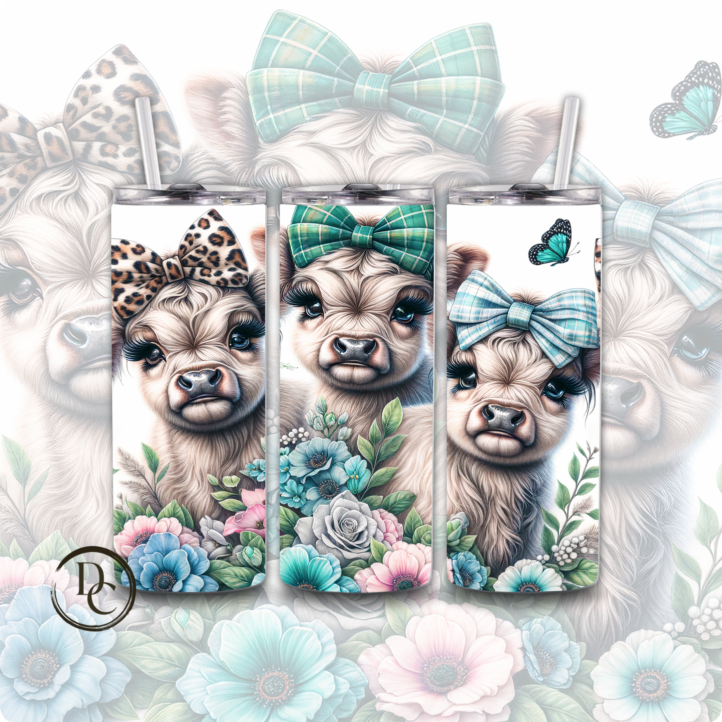 Cute Bow Animals 20 oz Custom Sublimation Tumbler Stainless Steel 10