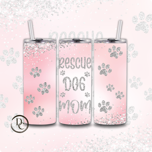 Rescue Dog Mom 20 oz Custom Sublimation Tumbler Stainless Steel 6