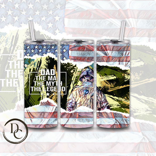 American Flag The man the myth, Father's Day Tumbler #6