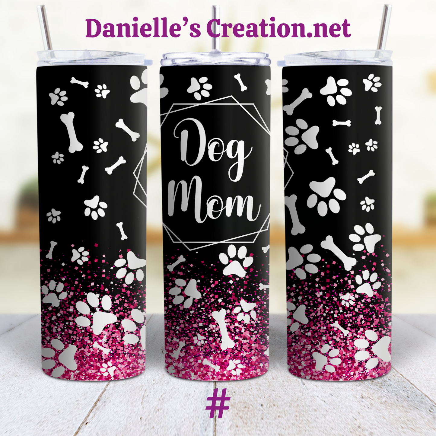 Life Is better With Dog 20 oz Custom Sublimation Tumbler Stainless Steel Dog MOM 1