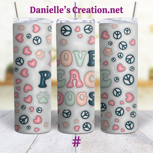 Life Is better With Dog 20 oz Custom Sublimation Tumbler Stainless Steel Dog MOM