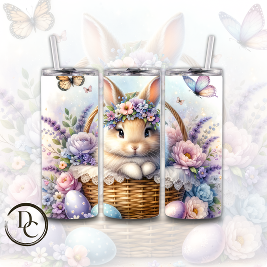 Easter Bunny Decorated Eggs Festive Holiday 20 oz Custom Sublimation Tumbler Stainless Steel Insulated