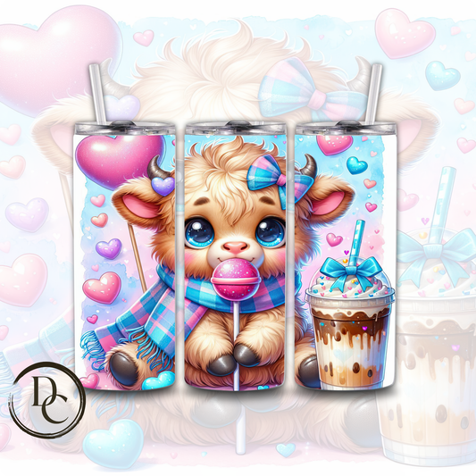 Easter Highland Cow Coffee 20 oz Custom Sublimation Tumbler Stainless Steel Insulated
