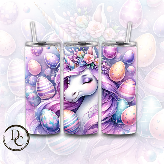Easter Unicorn with Easter Egg 20 Oz Custom Sublimation Tumbler Stainless Steel Insulated