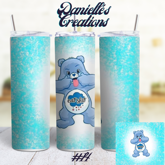 Swear Bear 20 oz Custom Sublimation Tumbler Stainless Steel Eat Shit