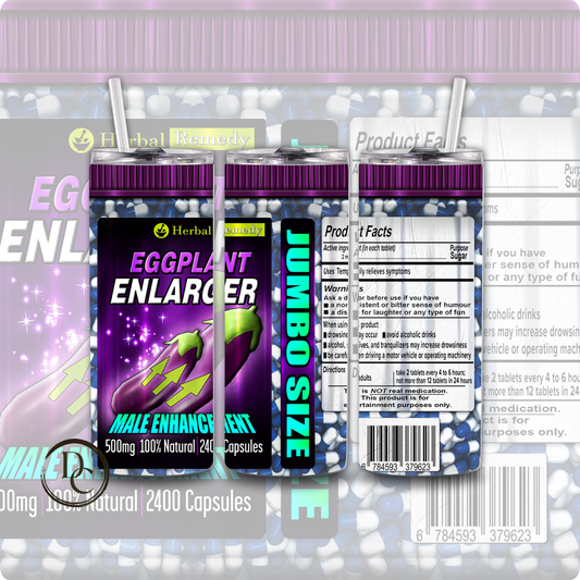 EGGPLANT ENLARGER FUNNY JOKE Fake Bottle 20 oz Tumblers 4