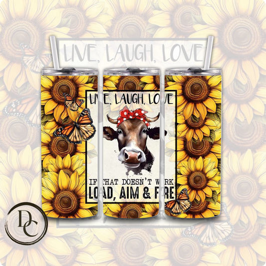 Floral HIGHLAND COW 20 oz Custom Sublimation Tumbler Stainless Steel #10