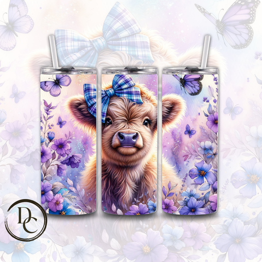 Floral HIGHLAND COW20 oz Custom Sublimation Tumbler Stainless Steel #5