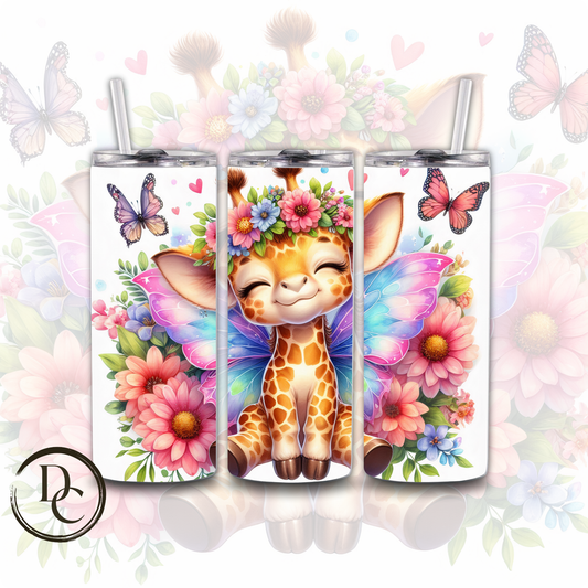 Giraffe with Fairy Wings Animals 20 oz Custom Sublimation Tumbler Stainless Steel 17