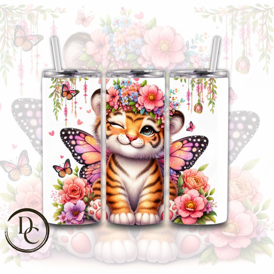 Tiger with Fairy Wings Animals 20 oz Custom Sublimation Tumbler Stainless Steel #21