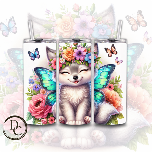 Wolf with Fairy Wings Animals 20 oz Custom Sublimation Tumbler Stainless Steel 25