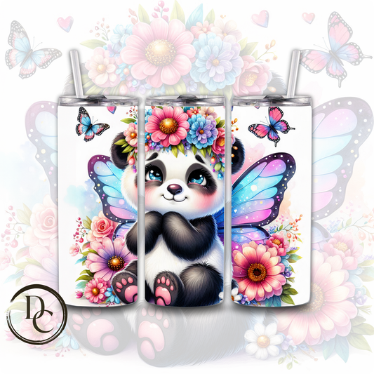 Panda with Fairy Wings Animals 20 oz Custom Sublimation Tumbler Stainless Steel #28