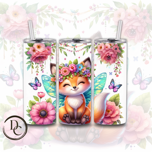 Fox with Fairy Wings Animals 20 oz Custom Sublimation Tumbler Stainless Steel 30
