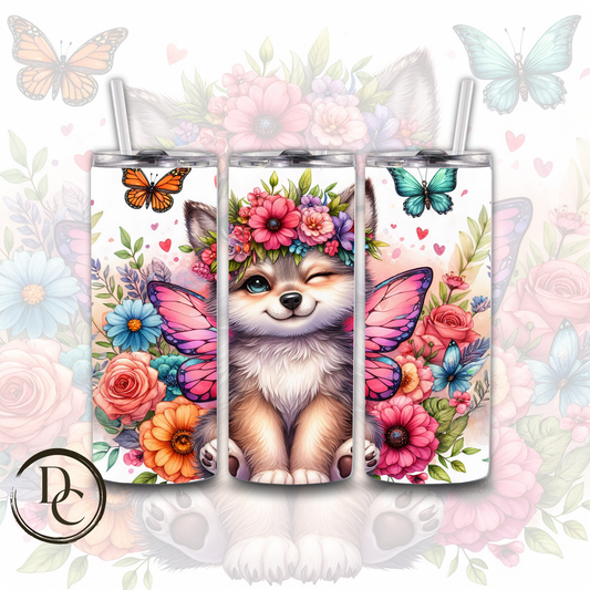 Husky with Fairy Wings Animals 20 oz Custom Sublimation Tumbler Stainless Steel 31