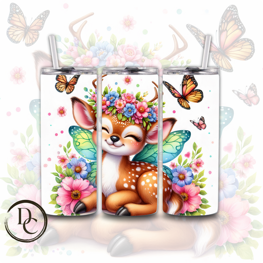 Deer with Fairy Wings Animals 20 oz Custom Sublimation Tumbler Stainless Steel 32