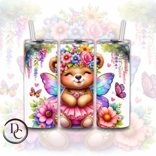 Bear with Fairy Wings Animals 20 oz Custom Sublimation Tumbler Stainless Steel 33