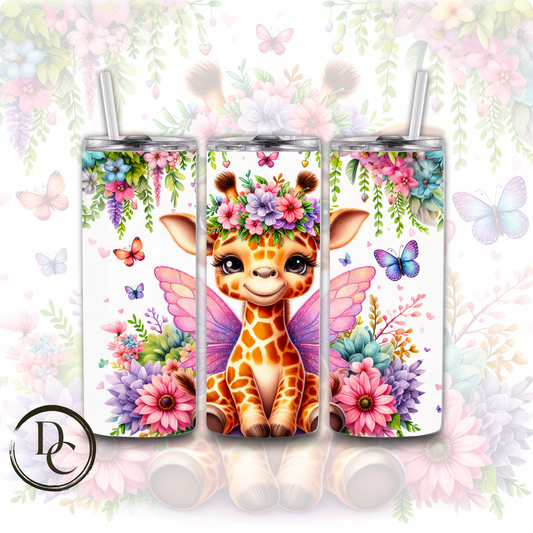 Giraffe with Fairy Wings Animals 20 oz Custom Sublimation Tumbler Stainless Steel5