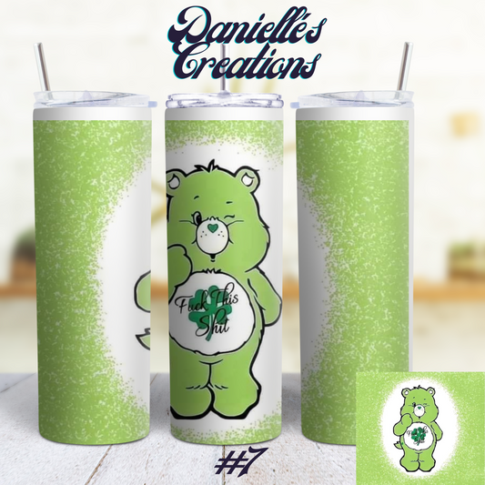 Swear Bear 20 oz Custom Sublimation Tumbler Stainless Steel Eat Shit, Fuck Off, Bitch