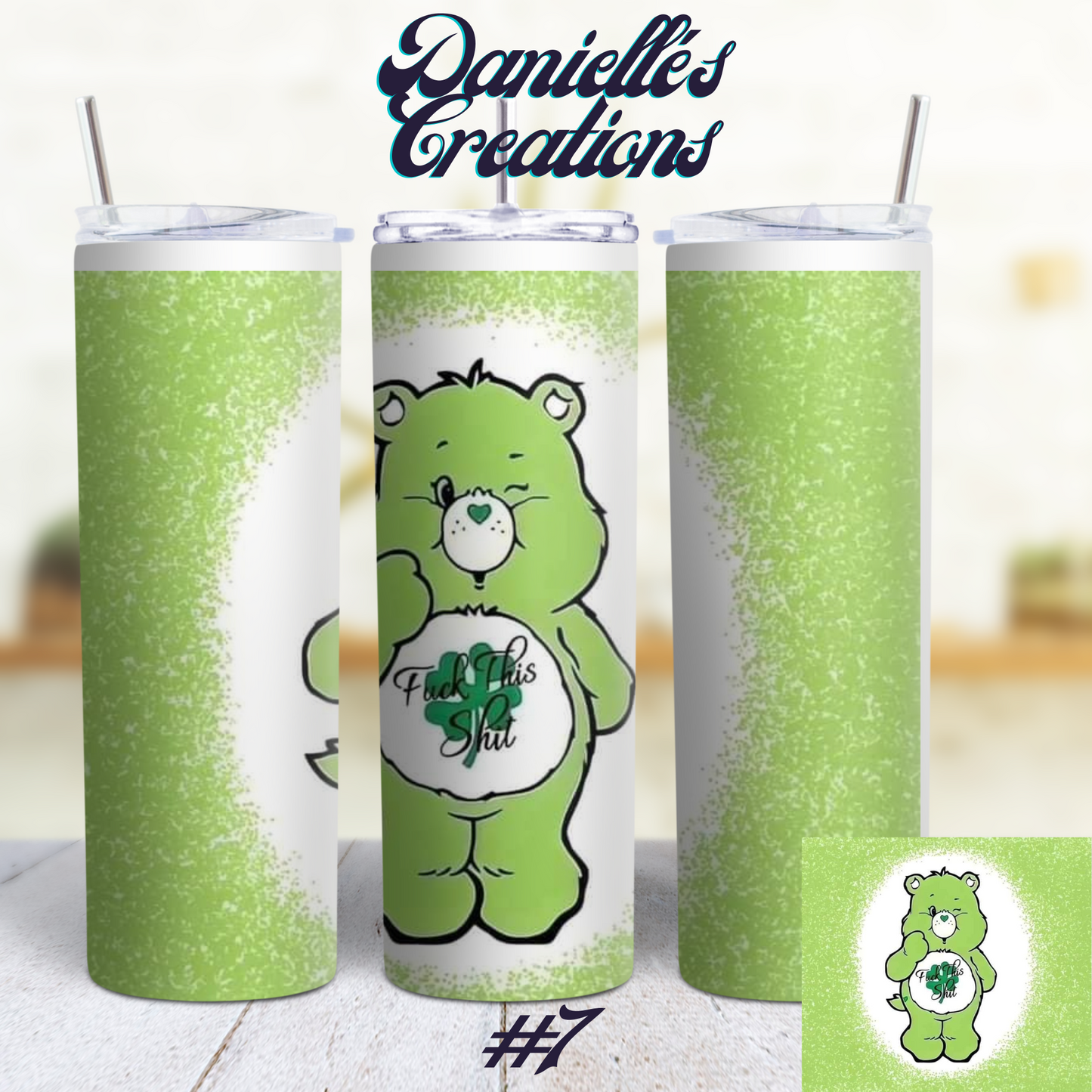 Swear Bear 20 oz Custom Sublimation Tumbler Stainless Steel Eat Shit, Fuck Off, Bitch
