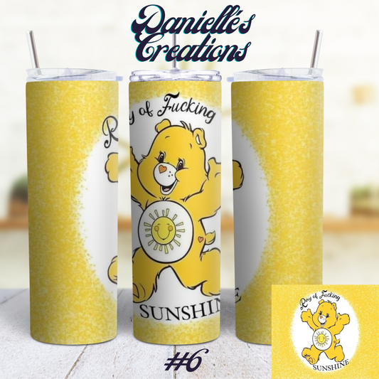 Swear Bear 20 oz Custom Sublimation Tumbler Stainless Steel Eat Shit, Fuck Off, Bitch