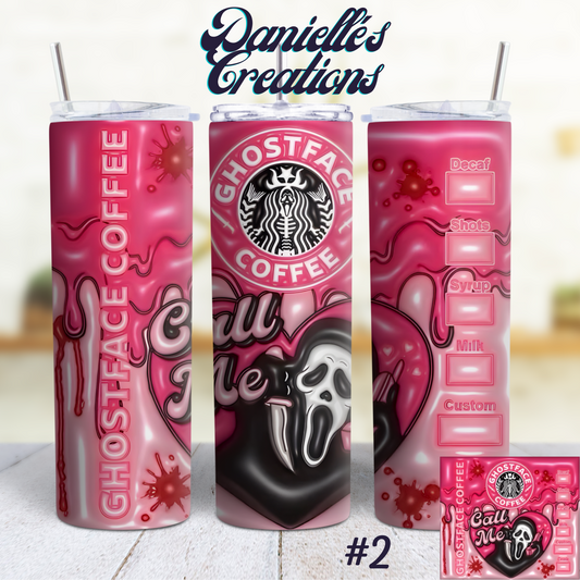 Halloween 20 oz skinny tumblers ghost face coffee <3 #2