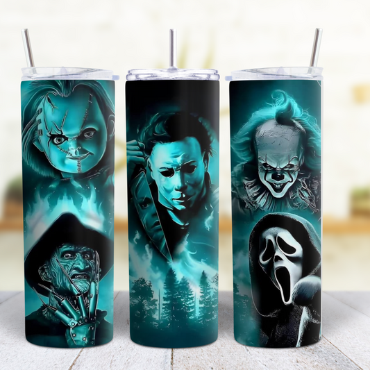Ghost Face Halloween 20 oz Custom Sublimation Tumbler Stainless Steel 15