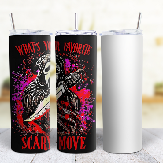Ghost Face Halloween 20 oz Custom Sublimation Tumbler Stainless Steel 17