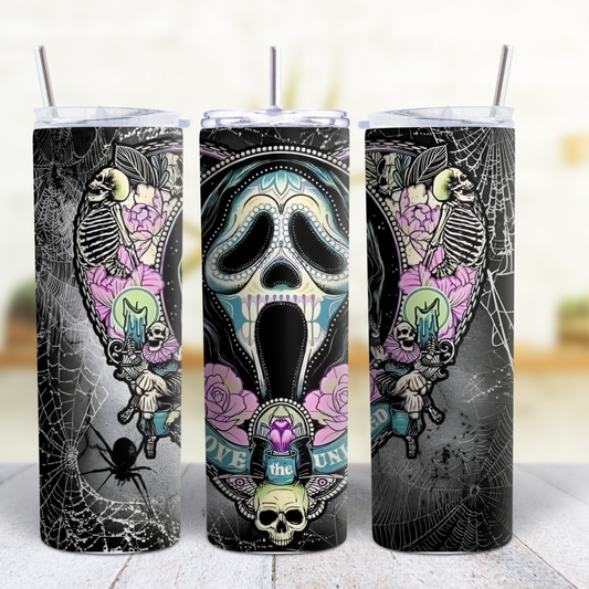 Ghost Face Halloween 20 oz Custom Sublimation Tumbler Stainless Steel 24