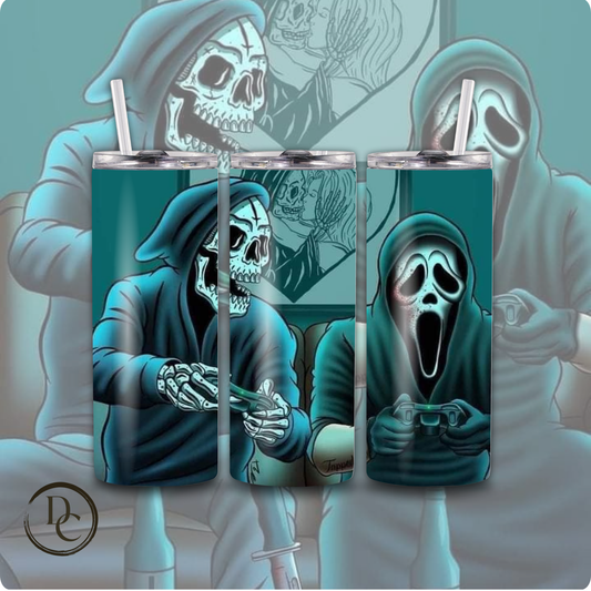 Ghost Face Halloween 20 oz Custom Sublimation Tumbler Stainless Steel 27