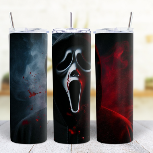 Ghost Face Halloween 20 oz Custom Sublimation Tumbler Stainless Steel 30